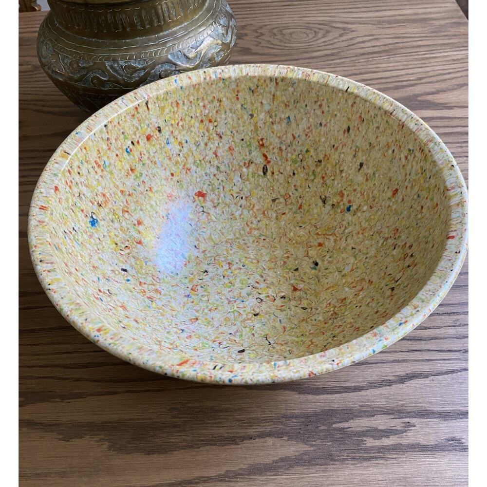 Vintage Brookpark Confetti Bowl Splatter Mixing Bowl 11.5” Melamine Bowl